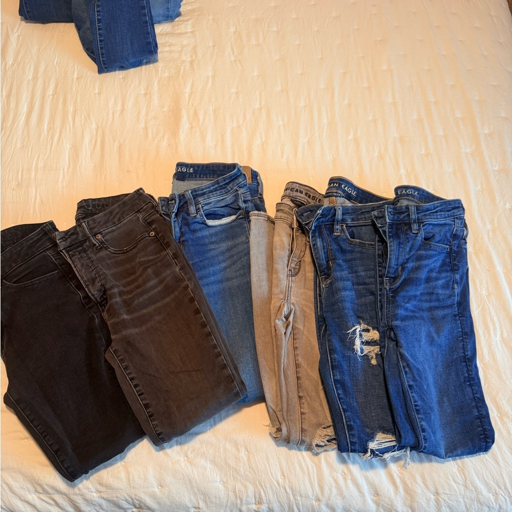 American Eagle Outfitters Women's Skinny Jeans - Black, Tan, Blue